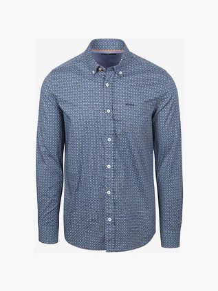 NZA Skjorte Kylan Poplin Print Blå