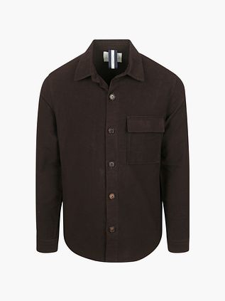 Profuomo Overshirt z moleskinu w kolorze ciemnobrązowym