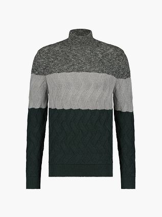 State Of Art Pullover Stribet Mørkegrøn