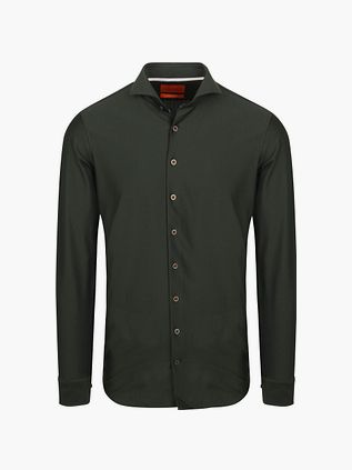 Suitable Herringbone Skjorte Mørkegrøn