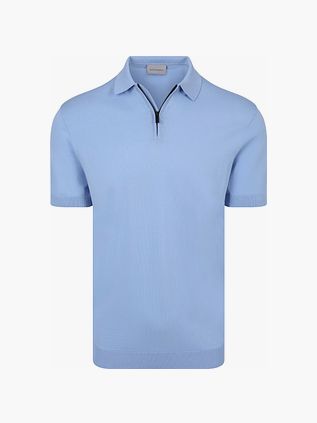 Suitable Strikket Halv Lynlås Polo Dan Lyseblå