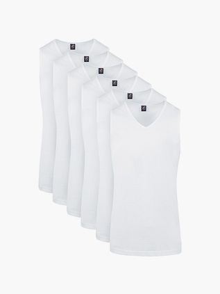 Suitable Viless Singlet Hvid 6-Pack