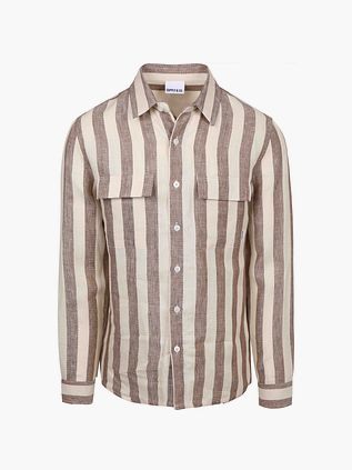 Supply & Co Overshirt Righe Brown