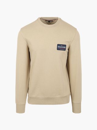 Tommy Hilfiger Sweater Rundt Logo Beige