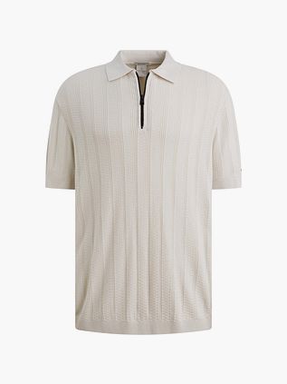 Cast Iron Half-Zip Polo Structure Ecru