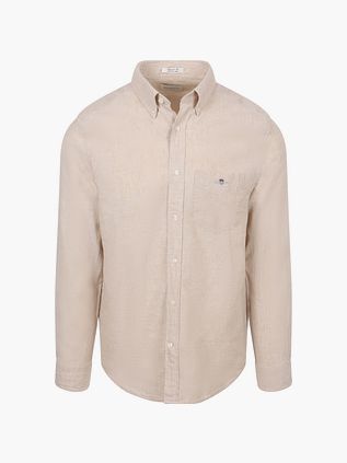 Gant Skjorte Bomuld Hør Beige