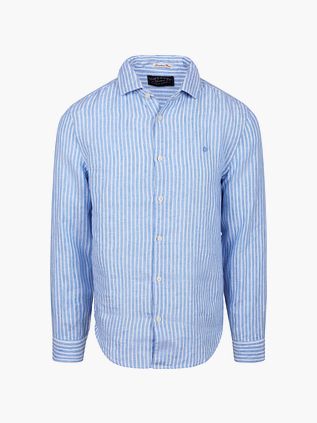 Koszula lniana Superdry Riviera Blue Stripe