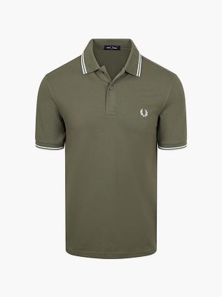 Koszulka polo Fred Perry Twin Tipped M3600 w kolorze zielonym 87B