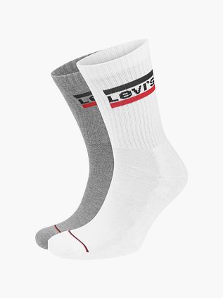 Levi's 2-pak Sportswear Sokker i Grå Hvid