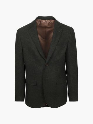 Suitable Colbert Herringbone Merino Wool Mørkegrøn