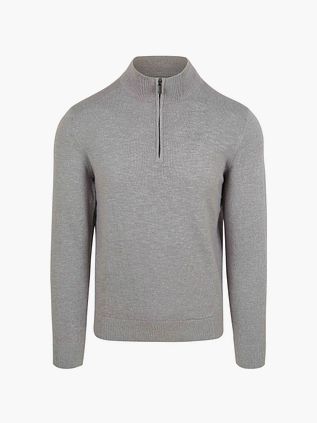 Suitable Slub Garn Half Zip Tröja Grå