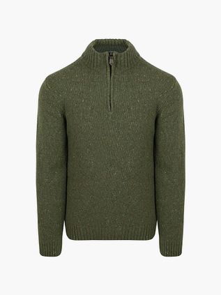 Sweter Suitable z półzamkiem Donnegal Tweed Eco Wool w kolorze zielonym