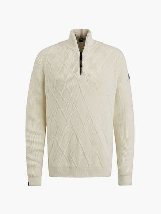 Vanguard Trøje Halv Lynlås Struktur I Elfenben