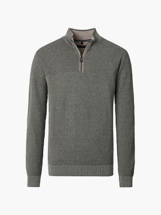 Casa Moda Halvzip Trøje i Strukturmønster Grøn