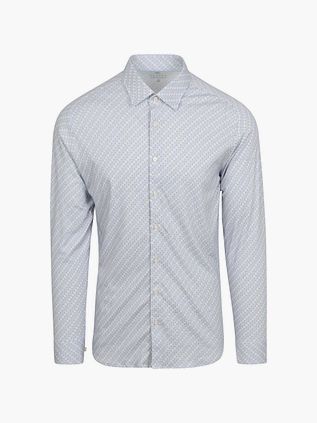 Chemise Desoto Impression Fleurs Bleu Clair