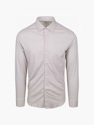 Desoto Skjorte Stribe Beige