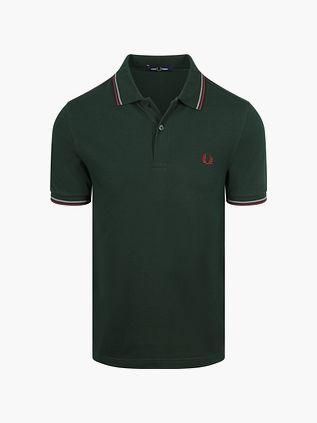 Fred Perry Polo Twin Tipped M3600 Donkergroen 85A