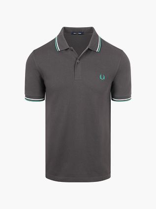 Polo Fred Perry Twin Tipped M3600 in piqué di cotone grigio 85B