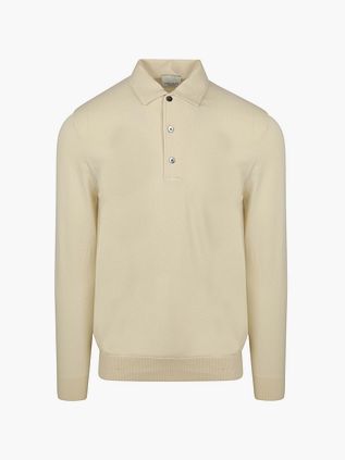 Profuomo Polo Manches Longues Blanc Cassé