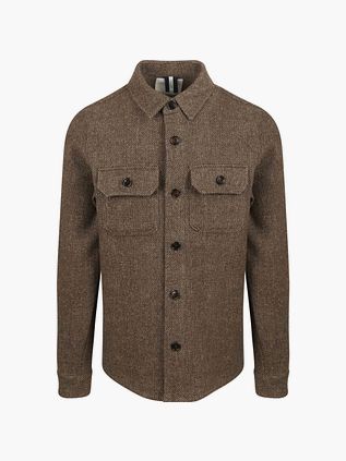 Profuomo Textured Overshirt Wool Braun