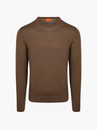Sweter Suitable z wełny merynosów w kolorze taupe