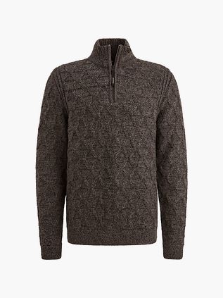 Vanguard Trøje med Halv Lynlås Brun Uldmix