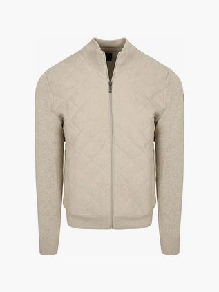 CASAMODA Strickjacke Zip Hybrid Wattiert Taupe