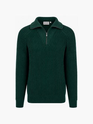 Suitable Half Zip Pull Sailor Wool Blend Vert Foncé