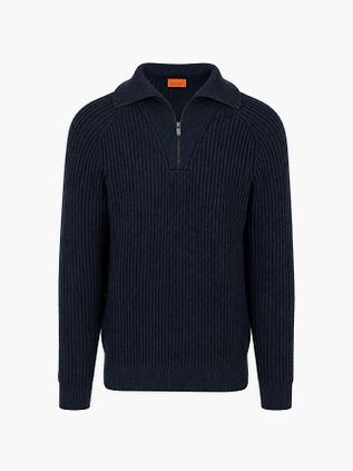 Suitable Half Zip Trui Sailor Wool Blend Navy