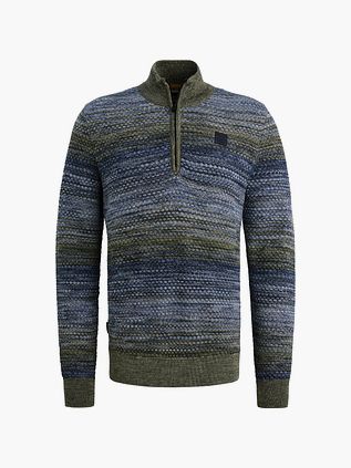 Sweter PME Legend z półzamkiem Colormix, niebieski