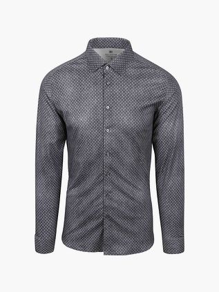 Desoto Skjorte Print Denim Mørkeblå