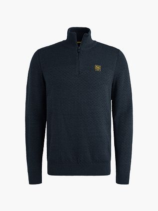 PME Legend Half Zip Structure Mouliné Tröja Marinblå
