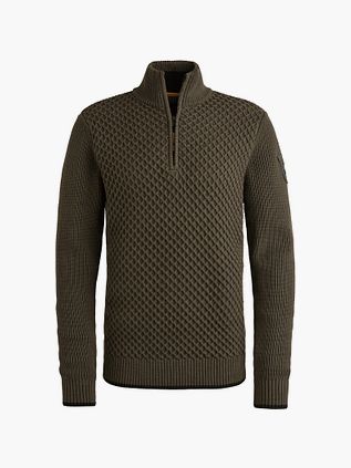 PME Legend Half Zip Structure Trui Beluga Groen