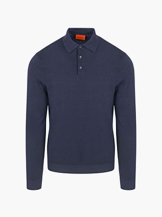 Suitable Kompakte Baumwollpoloshirt Marineblau