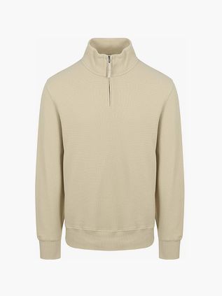Gant Halvzip Trøje i Ecru