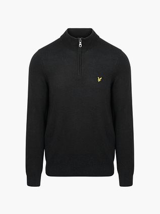 Lyle & Scott Half Zip Pull Merino Schwarz