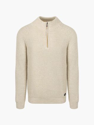 NZA Drake Sweter Half-Zip Warm Beige