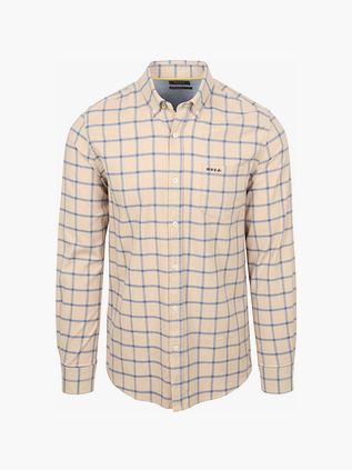 NZA Skjorte Armando Flannel Ternet Beige