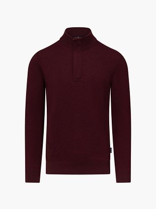 State Of Art Half Zip Trui Wool Blend Burgundy