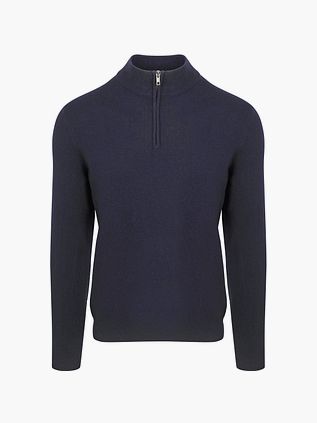 Steppin' Out Halv Lynlås Trøje af Merinould i Marineblå