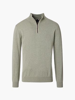 Sweter CASAMODA half-zip, gładki, zielony