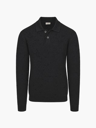 No Excess Polo Buttons Maille jacquard noire