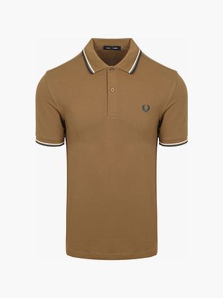Polo Fred Perry Twin Tipped M3600 Marrón Z60