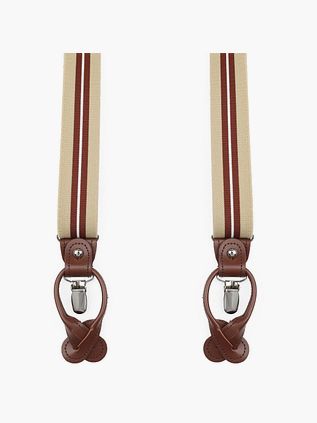 Suitable Luxe Bretellen Streep Beige