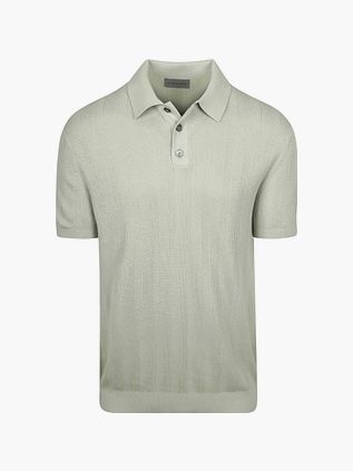 Suitable Strikket Jacquard Polo Lysegrønn