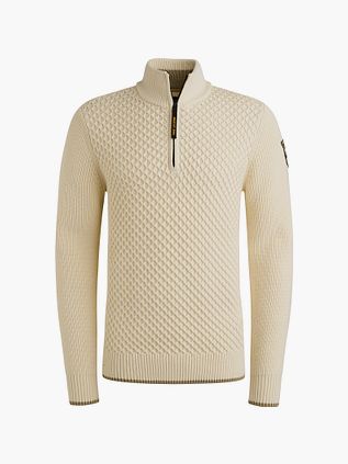 Sweter PME Legend Half Zip Structure w kolorze ecru