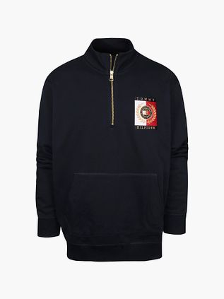 Tommy Hilfiger Big and Tall Sweater Zipper Mørkeblå