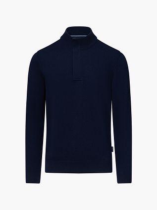 State Of Art Half Zip Trøje Wool Blend Marineblå