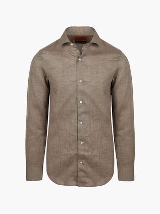 Suitable Linneskjorta Taupe