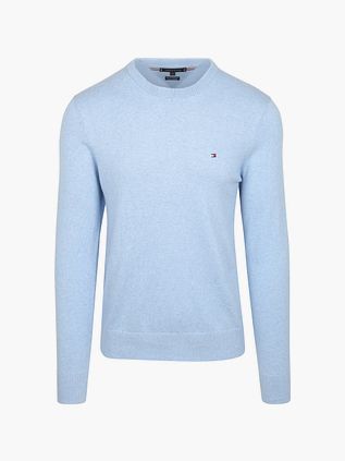 Tommy Hilfiger Pullover Bomuld Cashmere Lyseblå
